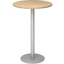 BISTRO H80R S - System Konferenztisch Eiche Silber Ø 80