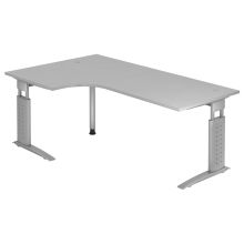 UNDA 82 S | Schreibtisch - 200 x 120 Grau/Silber höhenverstellbar