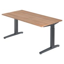 XTRA XB 16 GG | Schreibtisch - 160 x 80 Nussbaum höhenverstellbar