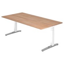 XTRA XB 2E WC | Schreibtisch - 200 x 100 Nussbaum höhenverstellbar